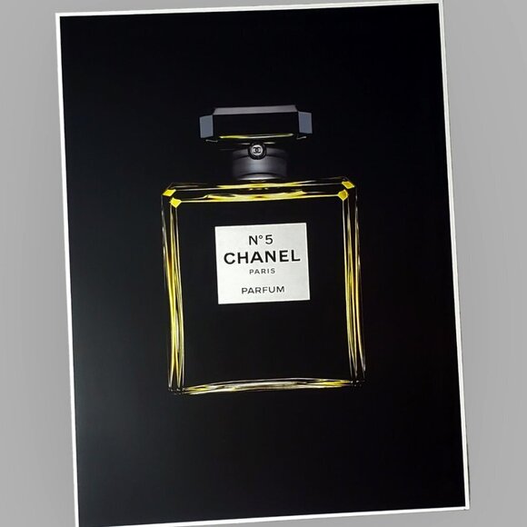 Chanel No 5 Parfum Art Print Limited Edition Black Christmas Decoration - Picture 1 of 1